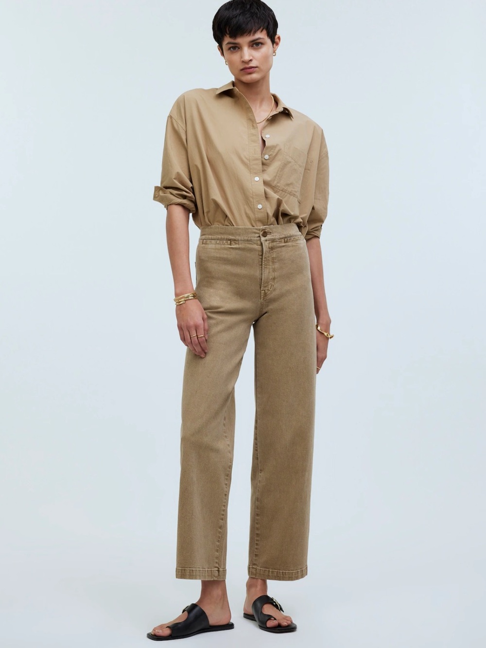 Madewell The Emmett Wide-Leg Crop Pant: Welt Pocket Edition